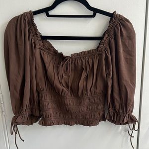NWT Abercrombie Stringy Ruched Squareneck Top